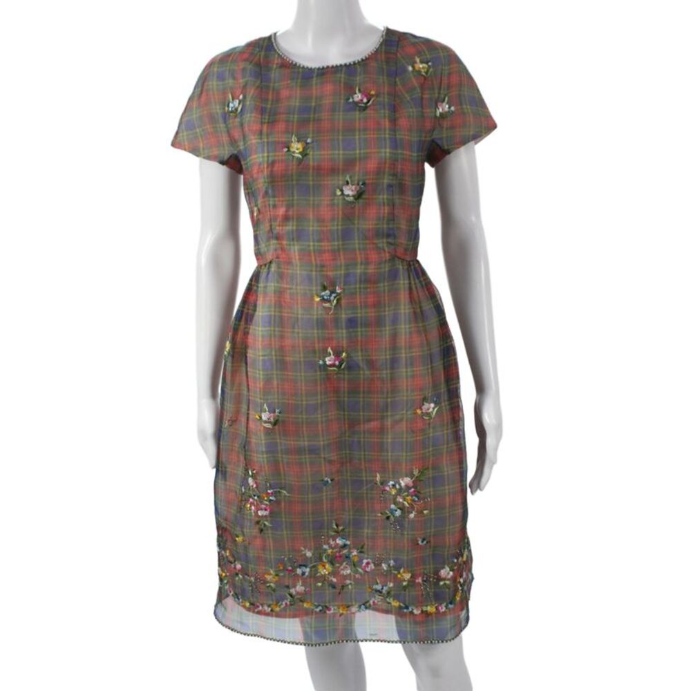 Manoush Womens Multicolor Fit & Flare Long Dress Short Sleeve Size 8